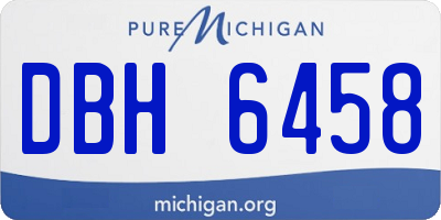 MI license plate DBH6458