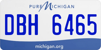 MI license plate DBH6465