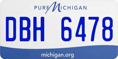 MI license plate DBH6478