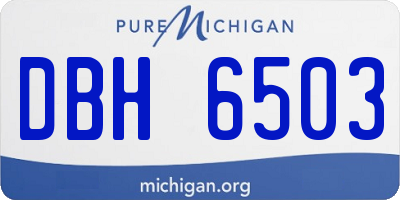 MI license plate DBH6503
