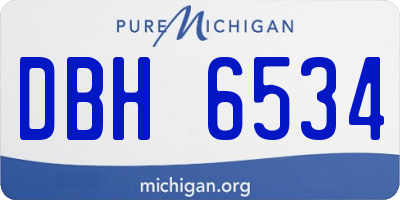 MI license plate DBH6534