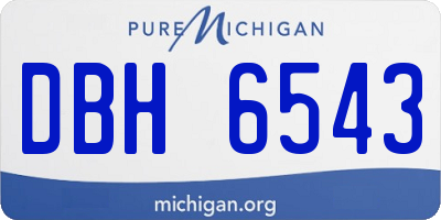 MI license plate DBH6543