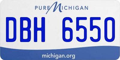 MI license plate DBH6550