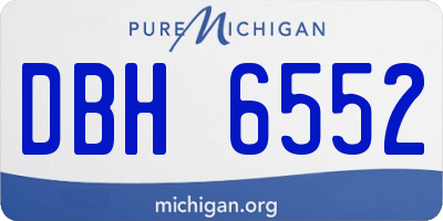 MI license plate DBH6552