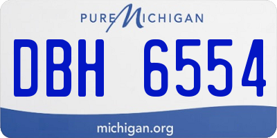 MI license plate DBH6554