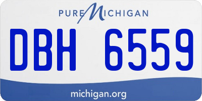 MI license plate DBH6559