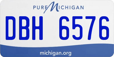 MI license plate DBH6576