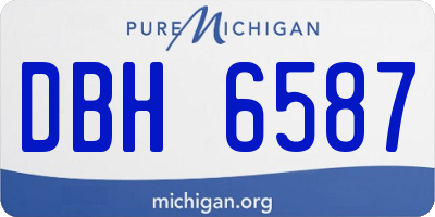 MI license plate DBH6587