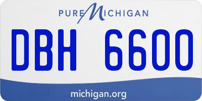 MI license plate DBH6600
