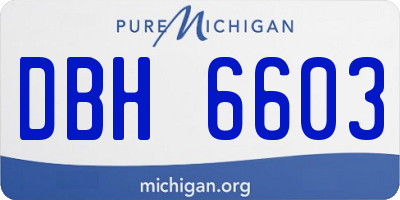 MI license plate DBH6603