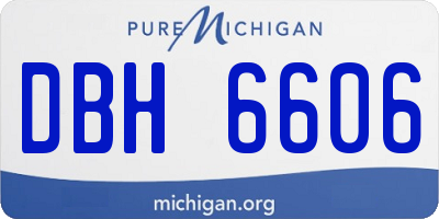 MI license plate DBH6606