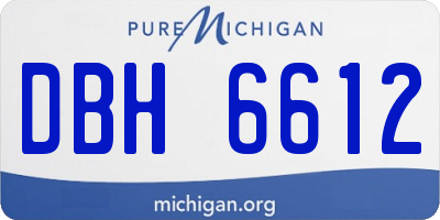 MI license plate DBH6612