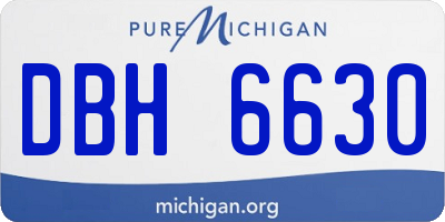 MI license plate DBH6630