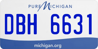 MI license plate DBH6631