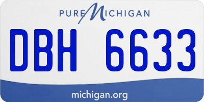 MI license plate DBH6633