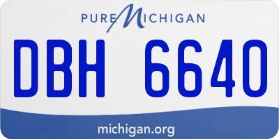 MI license plate DBH6640