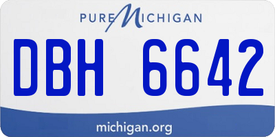 MI license plate DBH6642
