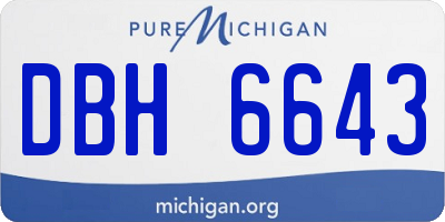 MI license plate DBH6643