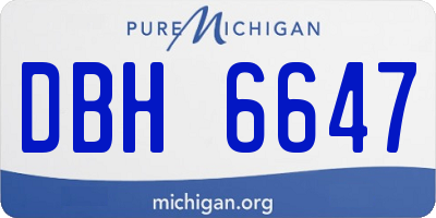 MI license plate DBH6647