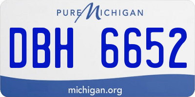 MI license plate DBH6652