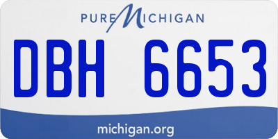 MI license plate DBH6653