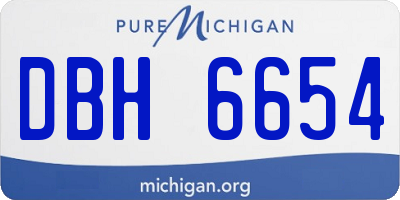 MI license plate DBH6654