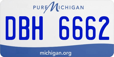 MI license plate DBH6662