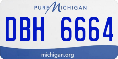 MI license plate DBH6664