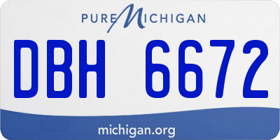 MI license plate DBH6672