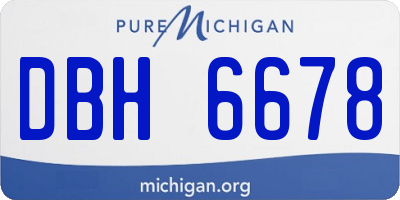 MI license plate DBH6678