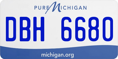 MI license plate DBH6680