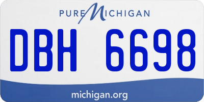 MI license plate DBH6698