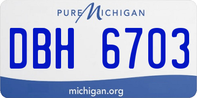 MI license plate DBH6703