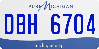 MI license plate DBH6704