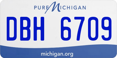 MI license plate DBH6709