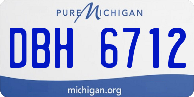 MI license plate DBH6712