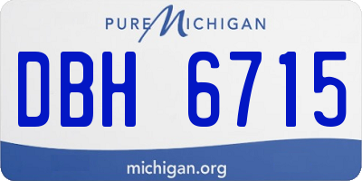 MI license plate DBH6715