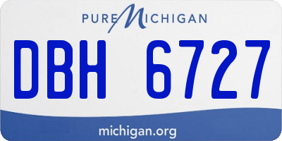 MI license plate DBH6727