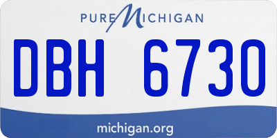 MI license plate DBH6730