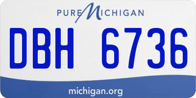 MI license plate DBH6736