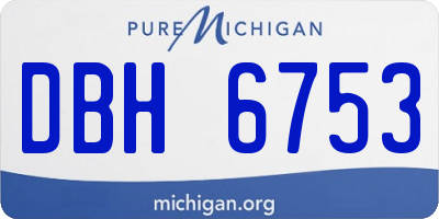 MI license plate DBH6753