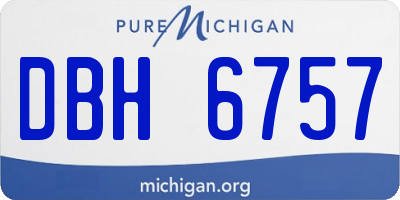 MI license plate DBH6757