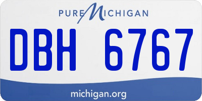 MI license plate DBH6767