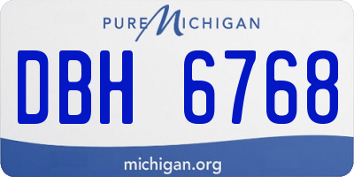MI license plate DBH6768