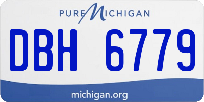 MI license plate DBH6779