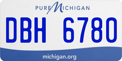 MI license plate DBH6780
