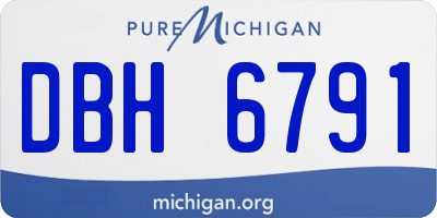 MI license plate DBH6791