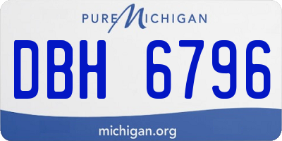 MI license plate DBH6796