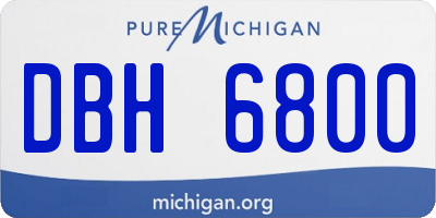 MI license plate DBH6800
