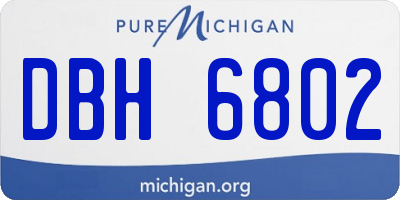 MI license plate DBH6802